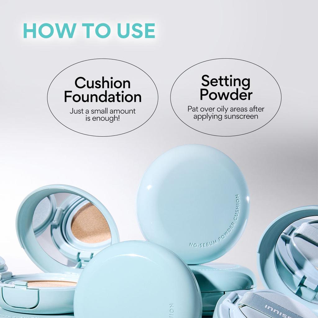 Innisfree No-Sebum Powder Cushion (5 Colors) SPF 35 PA++ 14g