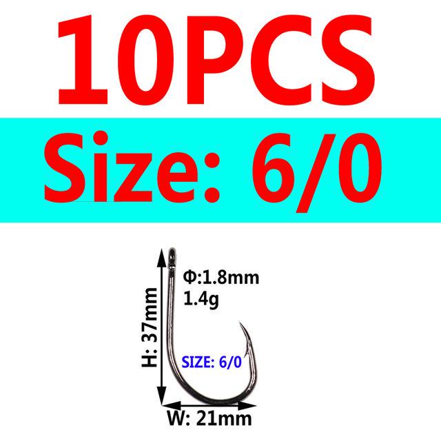 Рыболовные крючки Bimoo, 1 упаковка, 3 шт., безупречные рыболовные крючки O'shaughnessy, острые крючки с колючками для пресноводной рыбалки в соленой воде