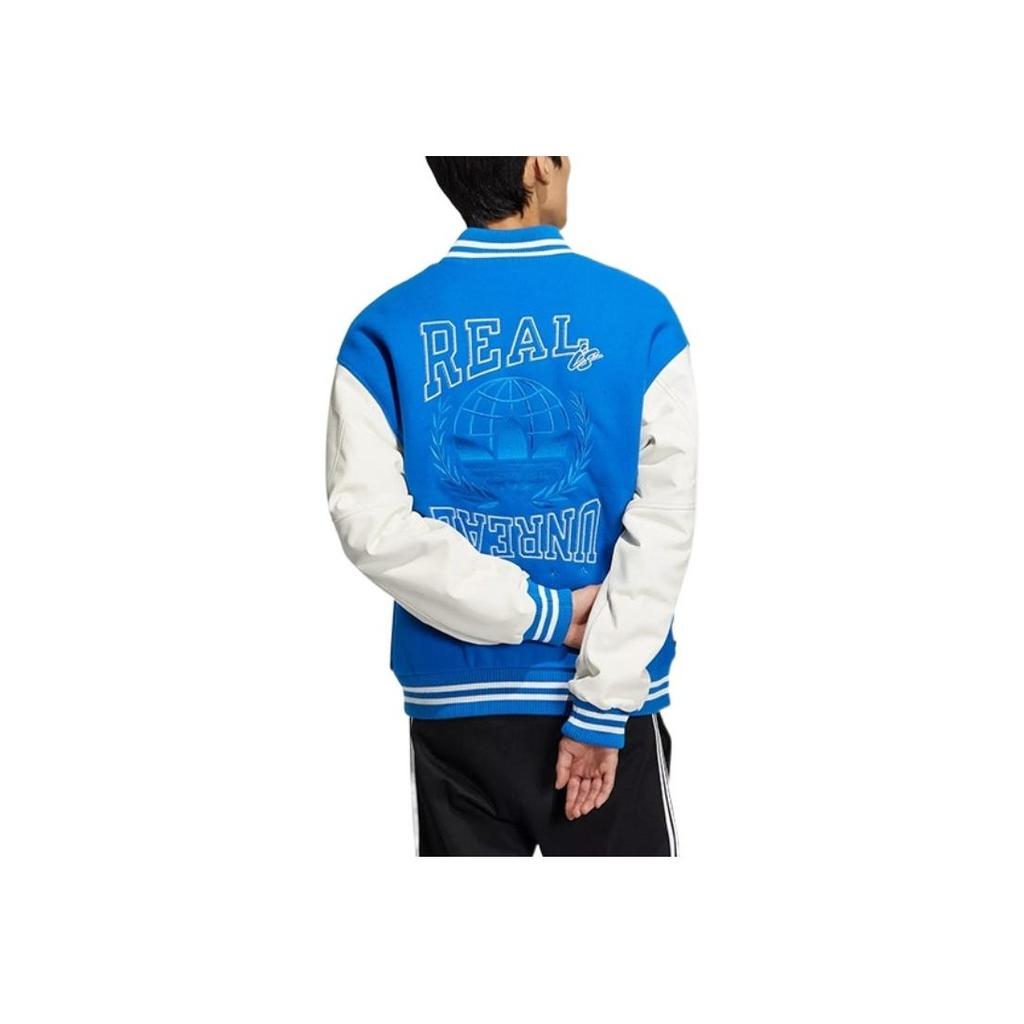 Adidas Оригинальные повседневные спортивные куртки с буквенным принтом трилистника, мужские куртки синего цвета IA3900