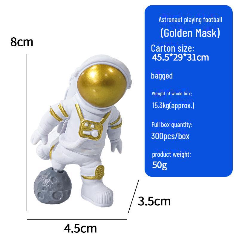 Golden Blue Astronaut Moon Ornament: Creative Space-Themed Decoration and Graduation Gift