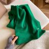 New monochrome soft waxy wool simple thickened warm winter scarf women's scarf wind