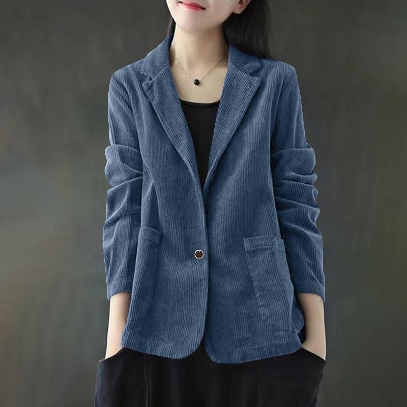 ZANZEA Женский повседневный тонкий кардиган с длинным рукавом и отложным воротником, верхняя одежда