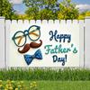 Colorful Design Event Banner Durable Material Celebration Banner Mustache Graphic Bow Tie Illustration Father's Day Prop