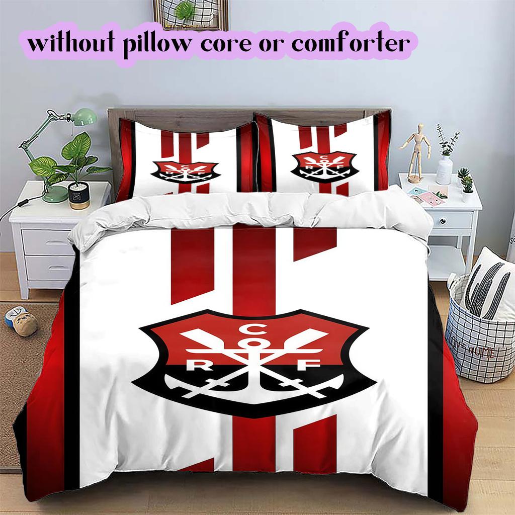 Flamengo football soccer Pattern Bedding,Quilt Set Quilt Cover Pillowcase Home Birthday Gift (1*duvet cover+2*pillowcase,without core)