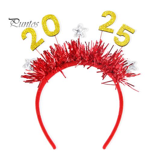 Золотой 2025 Новый Год Повязка На Голову Вечеринка Свадьба Сцена Головной Убор Праздничный Костюм Аксессуар Для Волос Для Женщин Девочек