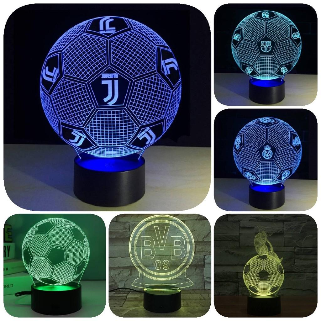 3d Led Night Light Football Desk Lamp Illuminating Lights 7 Color Gift Remote