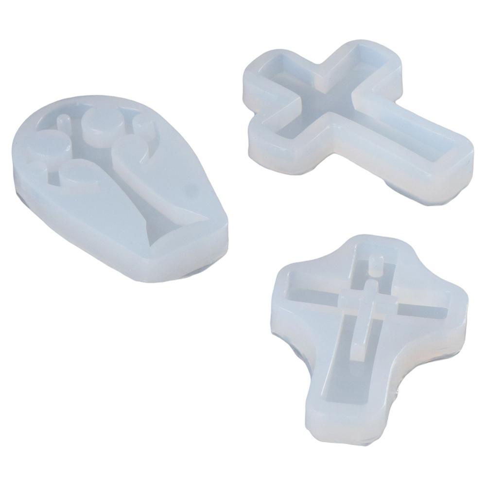 5pcs Silicone Silicone Molds Set White Cross Resin Molds Cross Shape Silicone Mould DIY Decorative