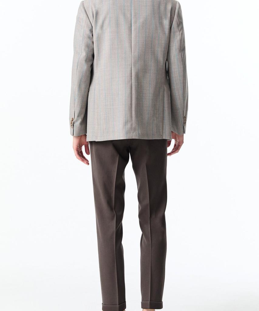 Man On The Boon [Loro Piana Fabric] Striped Wool Single Jacket_Gray 4714151004