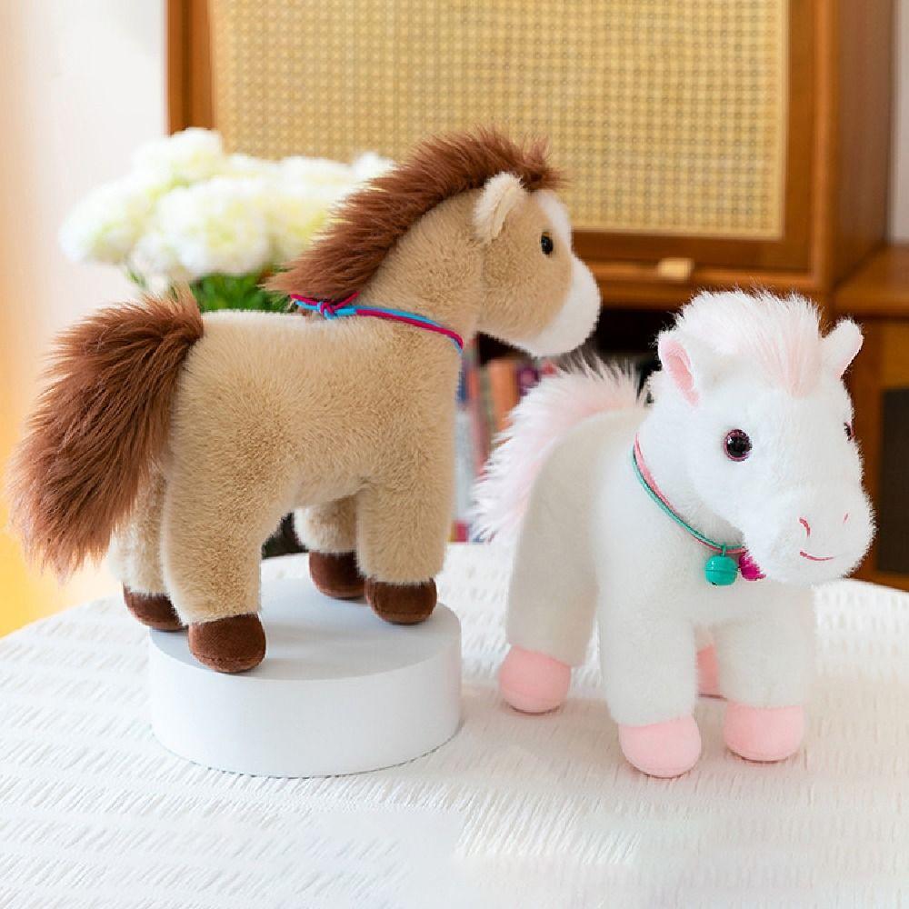 Creative Horse Plush Doll Mascot Dolls Zodiac Pony Figurine Stuffed Animal Doll Birthday Gift