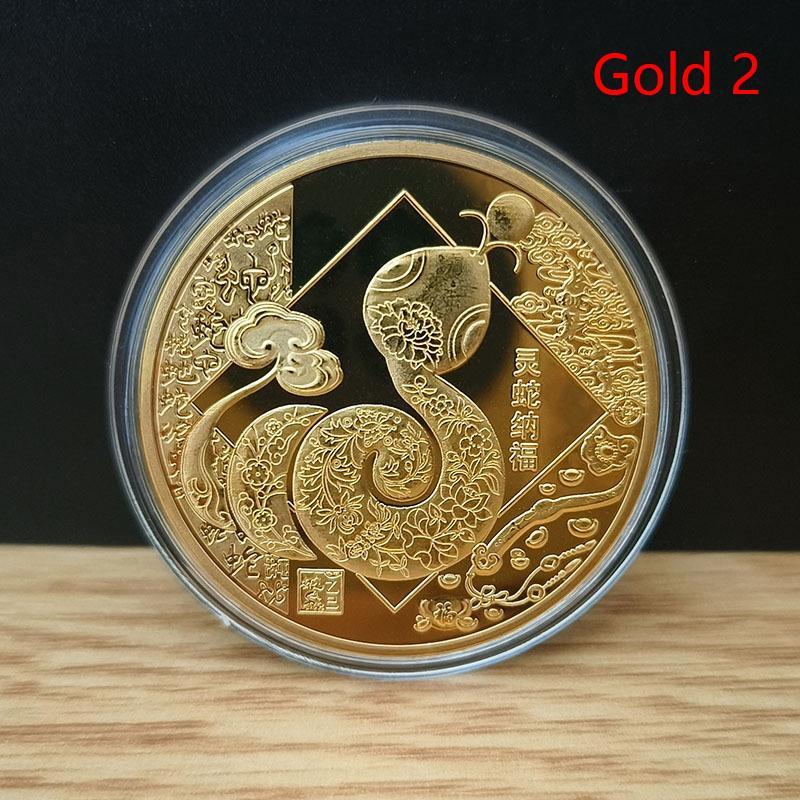 2025 Year Of The Snake Commemorative Coins Chinese Zodiac Medals 3D Relief Coins Collectibles Year Coins