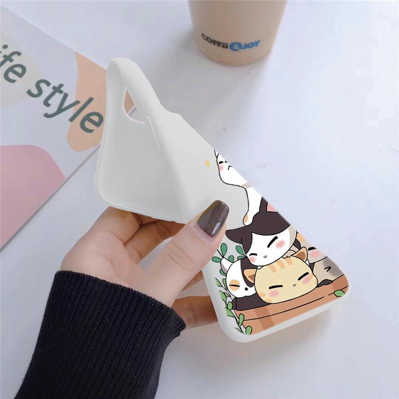 Мягкий силиконовый чехол с рисунком кота для Xiaomi Redmi Note 13 Pro 13C Samsung A55 M35 S24 iPhone 15 Huawei Honor Realme Camera Защитный противоударный чехол