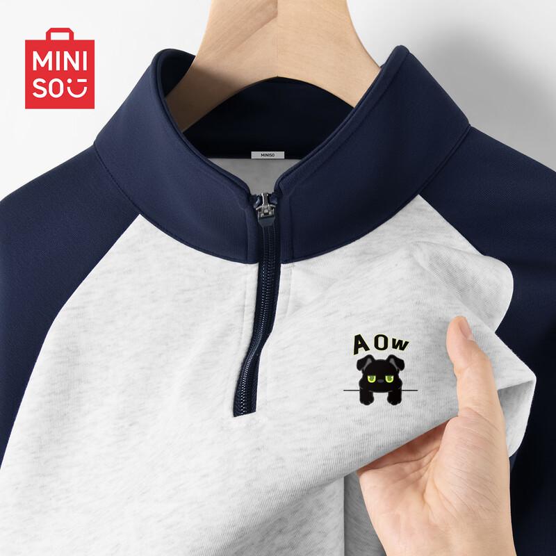 MINISO Men's American Casual Quarter-Zip Sweatshirt