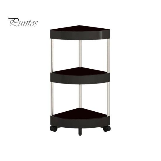 Storage Rack Rolling Cart with Multiple Layers Large Capacity 360-Degree Wheels Design Floor-standing Bathroom Corner Triangle Shelf