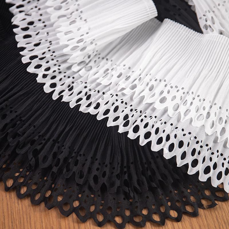White Pleated Chiffon Fabric Dress Handicraft Skirt Diy Supply Home Decor Fringe For Clothes Sewing Accessories Ribbon Trim 2M