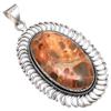 Pendant Bird Eye Jasper Gemstone Mother'Day Gift Silver Jewelry 2.5"