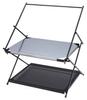Outdoor Table Stainless Steel Hanging Table 2 Tiers with Hanger Rack and Storage Bag Embossed Stainless Steel UC-586