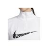 Nike Футболка с длинным рукавом и логотипом Swoosh, повседневная, с влагоотводящей подкладкой, с застежкой-молнией на половину длины, женская, белая FN2637-100