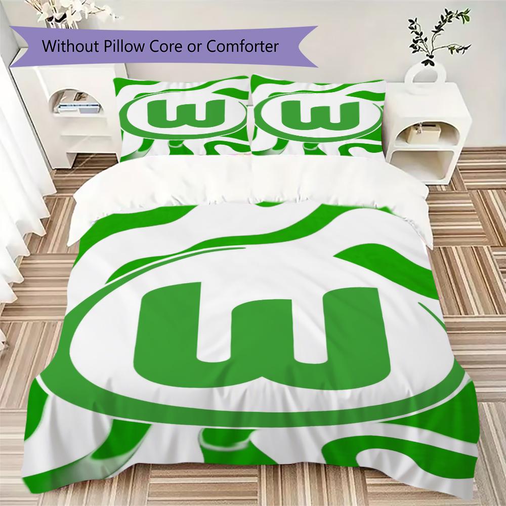 VfL Wolfsburg Pattern Bedding uilt Set uilt Cover Pillowcase Home Decoration Birthday Gift (1 * duvet cover + 2 * pillowcase without core)100