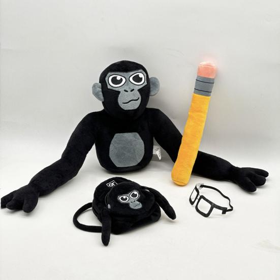 Мягкая плюшевая игрушка Gorilla Tag, кукла-орангутанг с очками-карандашами, вдохновленная популярной игрой, милый цветной подарок для коллекционеров игр