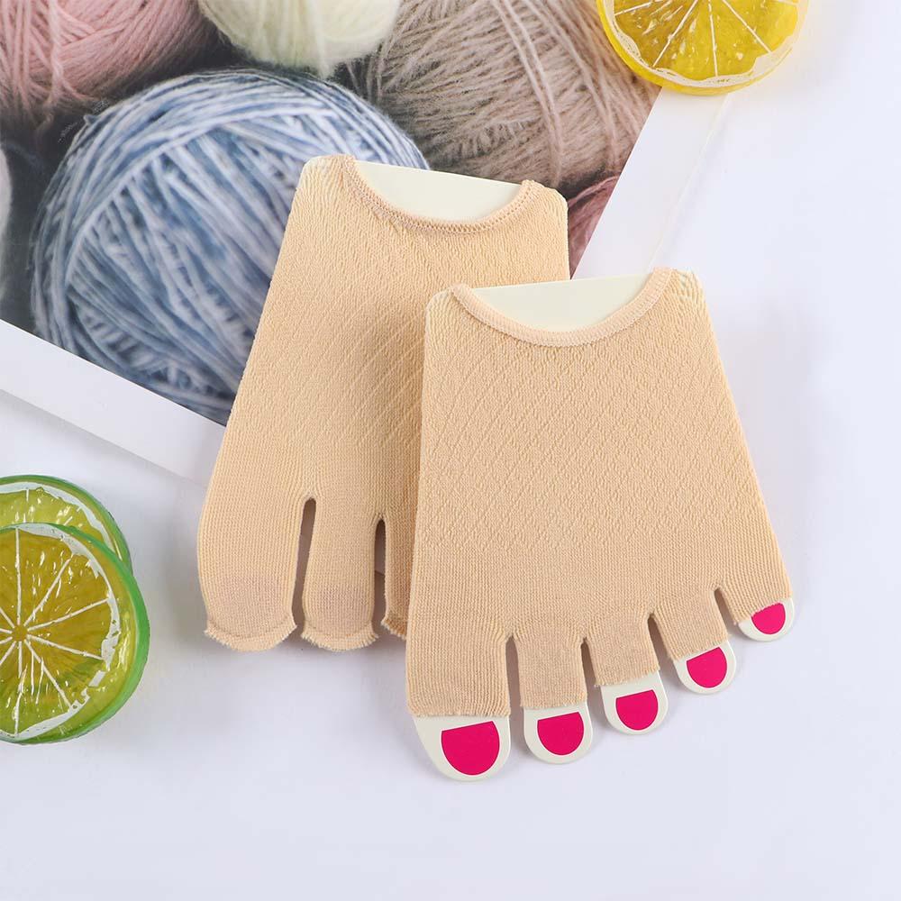 Invisible Thin Non-slip Women Summer Sock Slippers Half Palm Socks Open Toe Socks Cotton