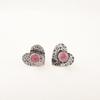 Pink Tourmaline Gemstone 925 Sterling Silver Jewelry Handmade Stud Earrings 0.6" EE-143-14