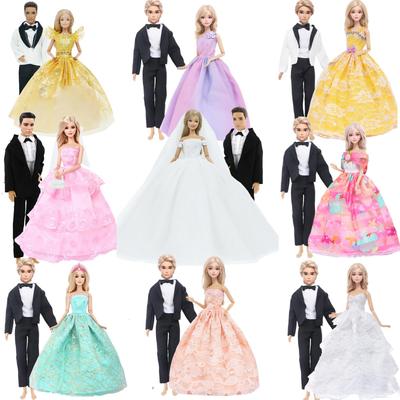 Свадебная одежда для модной куклы-пары для Кена для куклы 30 см, аксессуары, платье, бальное платье, костюм, футболка, шорты, 1/6, кукольный домик 30 см (НЕТ КУКЛ)