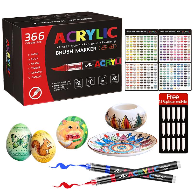 Children's DIY Acrylic Marker Set - Soft Tip, Quick-Dry, Colorful Watercolor Pens for Art and Journaling