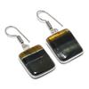 Black Tiger Eye Gemstone 925 Sterling Silver Jewelry Earring 1.54"