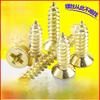 Gold-Plated M2/M3/M4 Cross Countersunk Flat Head Self-Tapping Screws