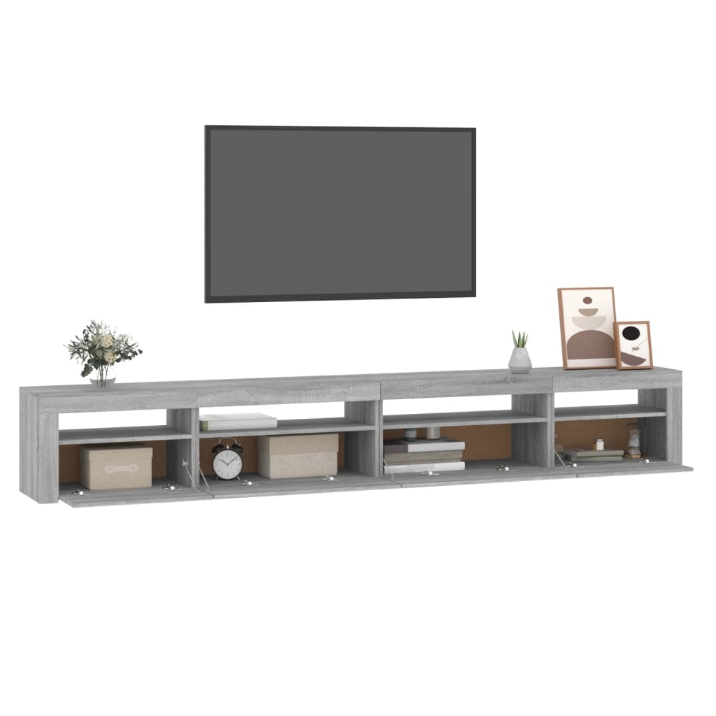 TV Cabinet with LED Lights Grey Sonoma 270 x 35 x 40 cm
