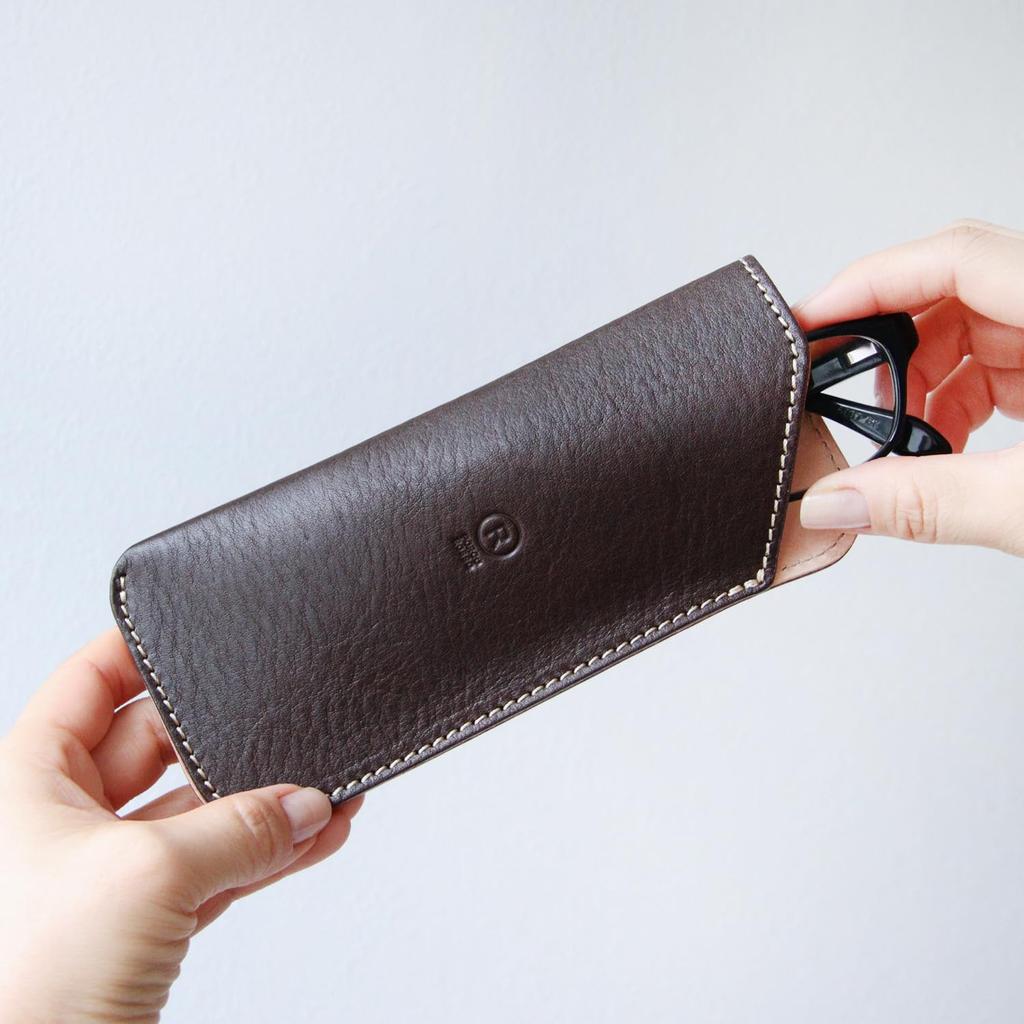 Футляр для очков Porco Rosso, Тонкий, Легкий, Кожаный, Кожа Tochigi, Сделано в Японии (Шоколад) [сокуно]