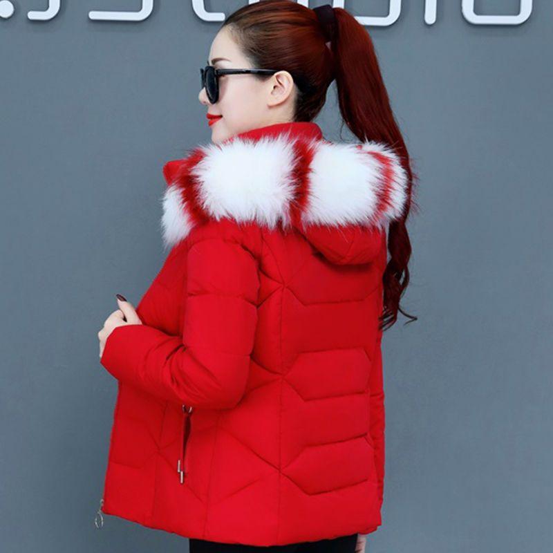 Women's Hair Collar Short Slim Warm Jacket Fluffy Zipper Jacket Plus Size Warm Jacket Winter Warm Hooded Jacket