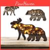 Nostalgic Wooden Christmas Ornaments With Bear And Elk For Elegant Home Decoration