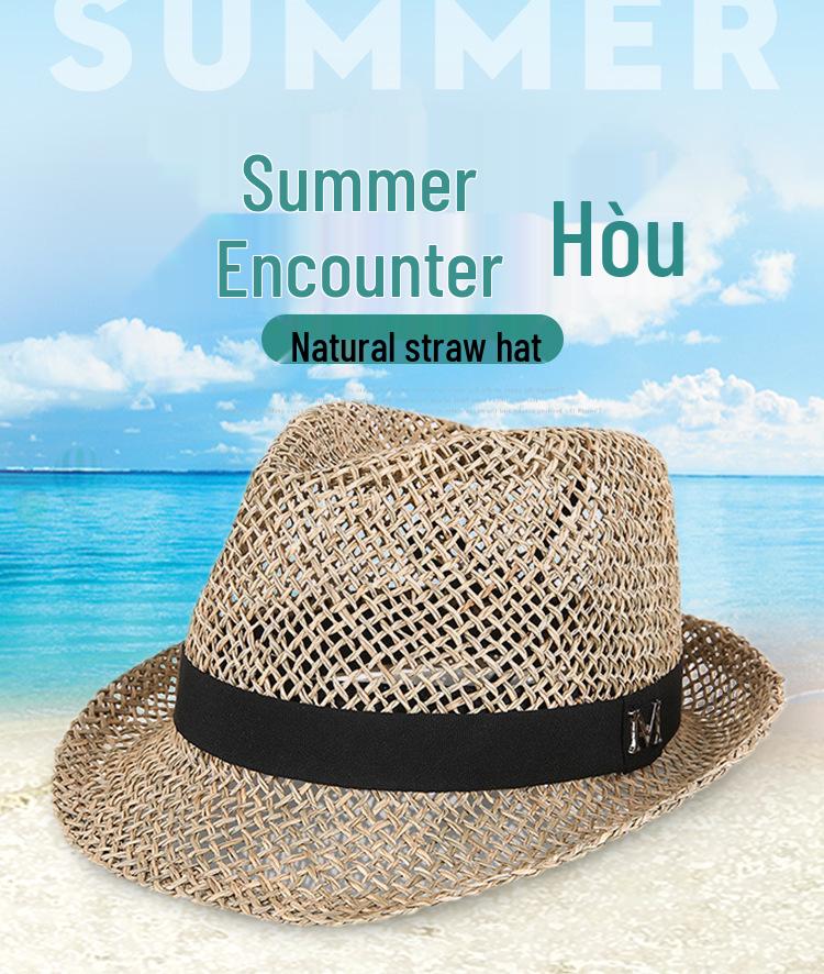 Breathable Handmade Straw Octagonal Newsboy Cap - Summer Seagrass Sun Hat