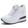 Fashion Women Casual Shoes Autumn Platform Hidden Increasing Sneakers PU Leather Shoes Woman Breathable High Quality White Shoe New 2024