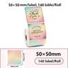 140pcs Tear-resistant Square Label Sticker Waterproof Printer Paper Portable Thermal Label Roll