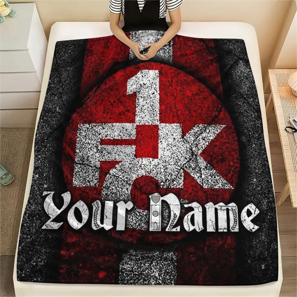 1PC Cross Symbol Custom Name Patterned Flannel Blanket Suitable For All Seasons For Home Decor Warmth And Comfort Gifts Holiday Present