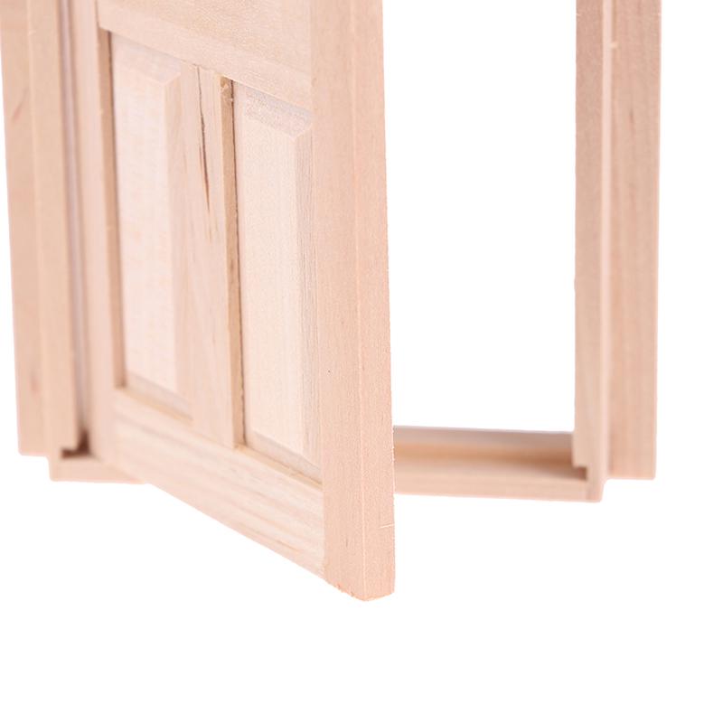 1/12 Кукольный домик Миниатюра 4 Панель Интерьер Деревянная Дверь Diy Модель Аксессуары Игрушки