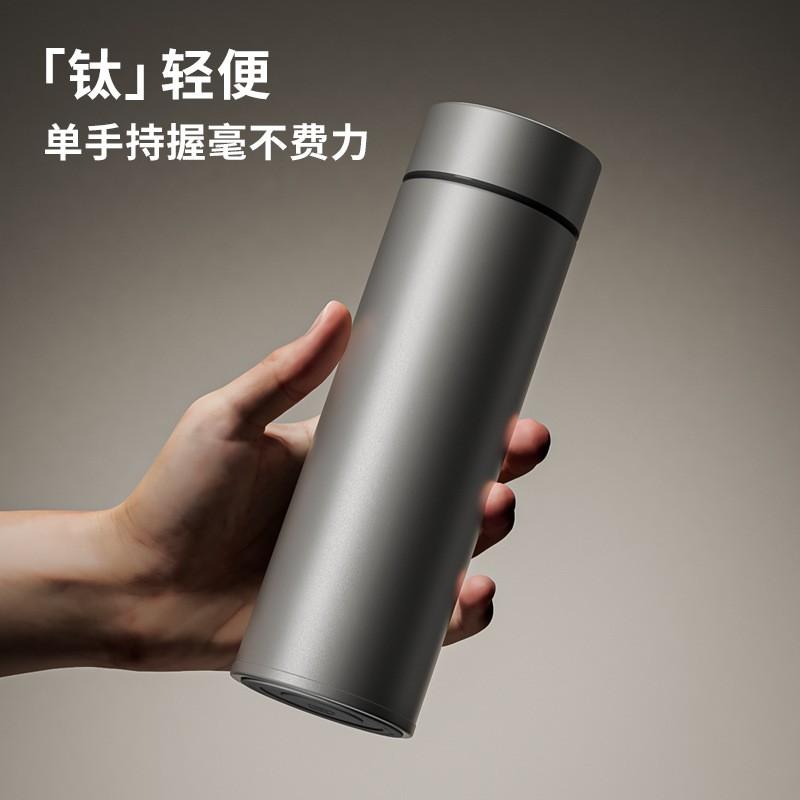 Premium Titanium Vacuum Insulated Travel Mug 480ml Double Wall Thermal Cup Office Tea Coffee Gift