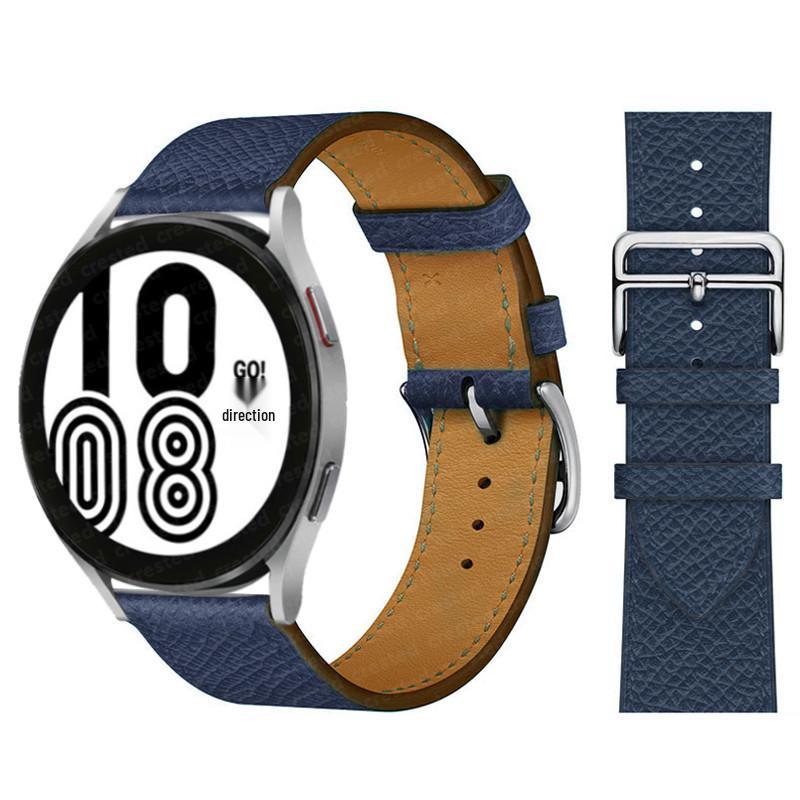 Кожаный ремешок Hermes для 20/22 мм Huawei GT, Samsung Galaxy, Garmin Venu