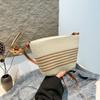 French Retro Woven Shoulder Bag For Women With Pu And Straw Material Perfect For Beach And Vacation
