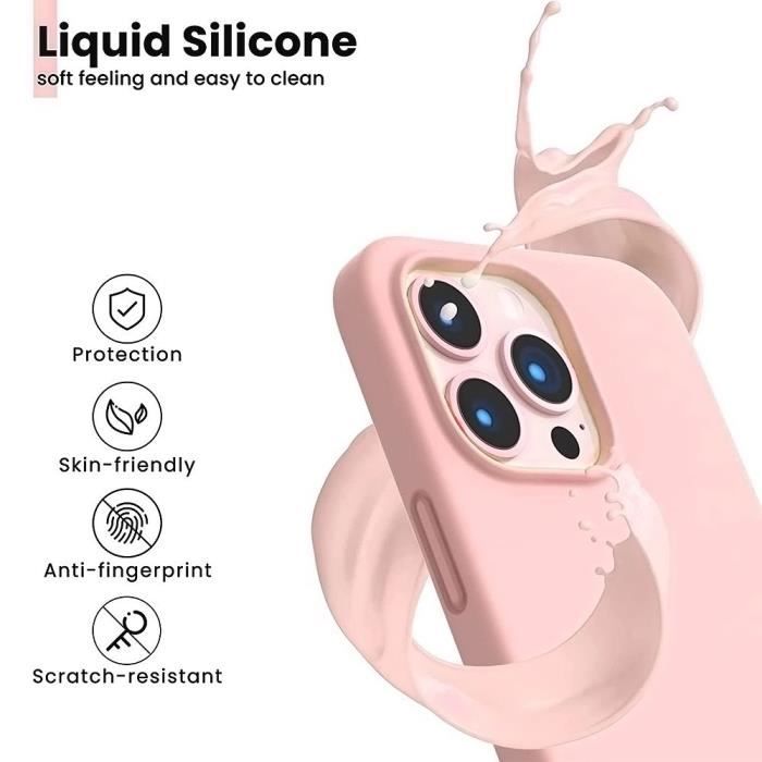 Coque à lanière - Rose - pour iPhone 16 Pro Max - Protection antichoc - TPU silicone - Cordon en nylon