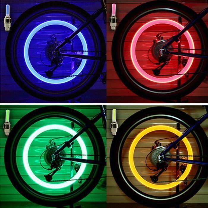 Battery-free LED Bicycle Light, Fast Delivery, with Tire Valve Caps, Wheel Spokes, Delivers A Pair Red -LR2421