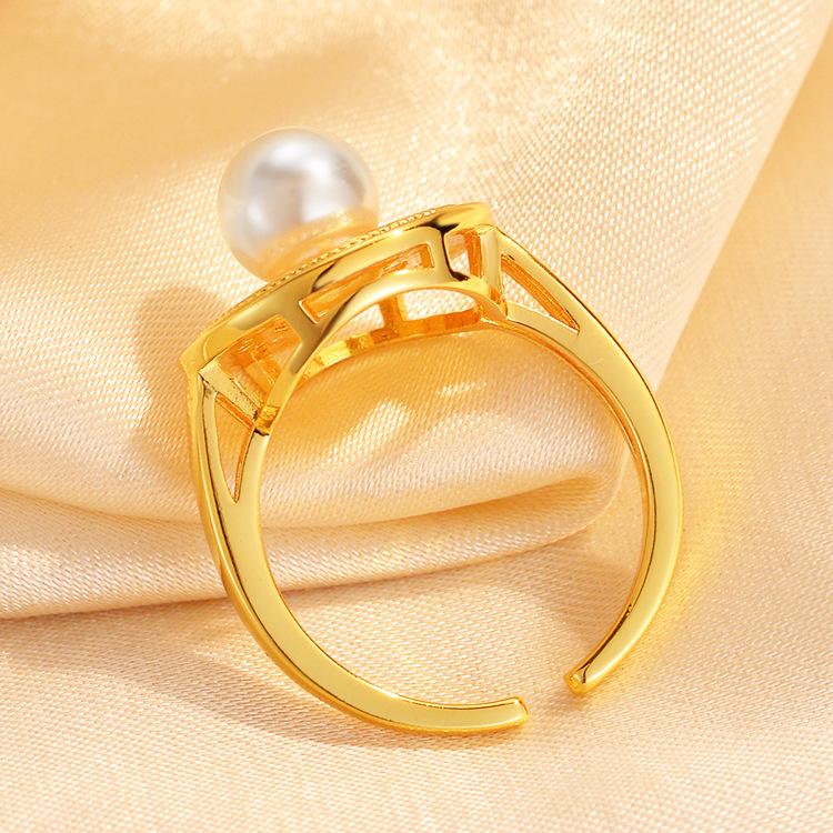 Ретро-модное микро-инкрустированное циркониевое жемчужное кольцо для женщин, универсальное, нишевое, легкое, роскошное, темпераментное кольцо-диск