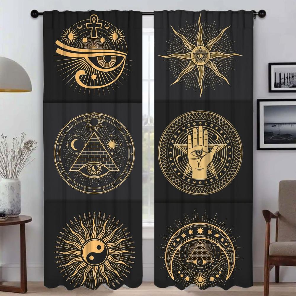 Ретро Mystic Eye Blackout Curtain для комнаты 2-панельные шторы для спальни, перегородки, жалюзи, украшения для Хэллоуина, гостиной, кухни