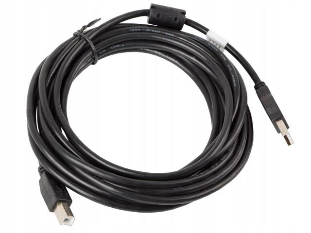Kabel USB 2.0 Lanberg AM-BM Ferryt 5m czarny