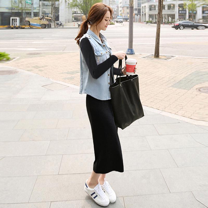 2025 Korean Style A-Line Sleeveless Summer Dress - Spaghetti Strap Mid-Length Women's Clothing