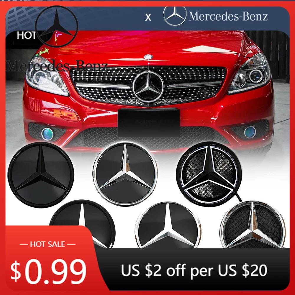 BUP1 Car Sticker Chrome Silver OE Style LED Car Front Grille Star Emblem For Mercedes Benz W176 W246 W205 W212 W207 W217 W251 R231 W1