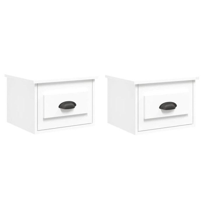VidaXL Wall-mounted Bedside Tables 2 Pcs White 41.5x36x28 Cm 816377