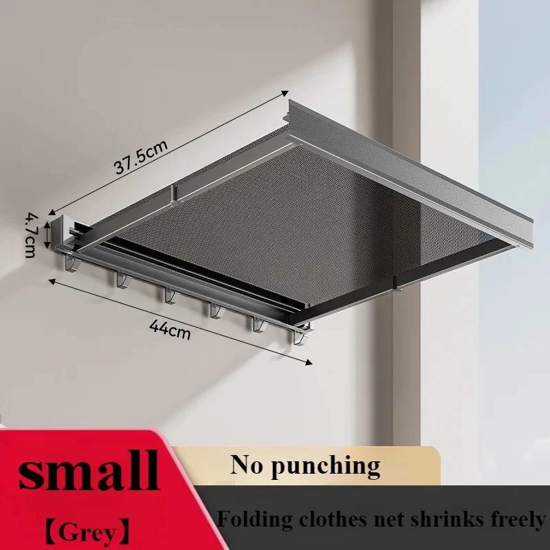 Foldable Wall Shelf High Load-bearing Capacity Mesh Storage Rack Retractable Drying Net with Hook Bathroom Portable Organizer